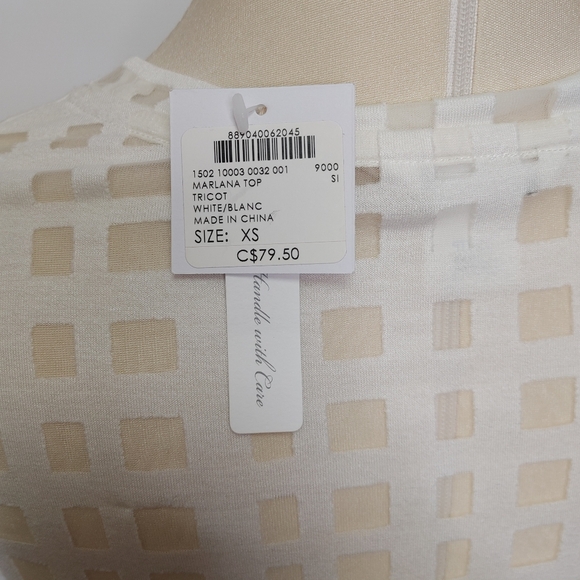 Club Monaco Marlana window pane sheer tee size XS - Picture 6 of 10